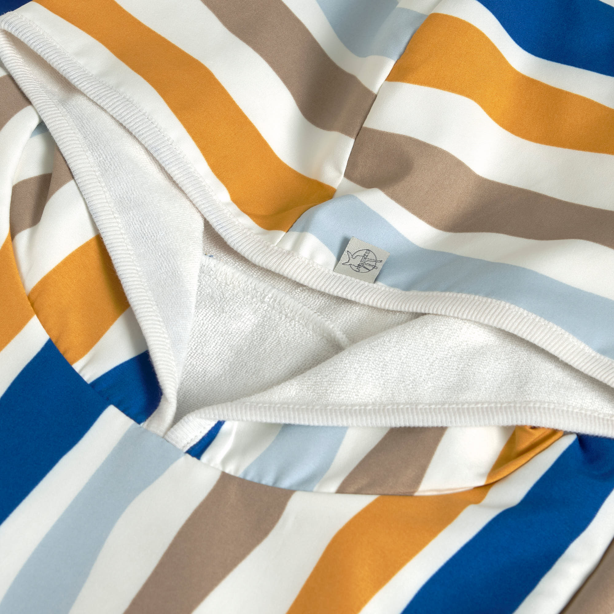 UV Badeponcho Kinder - Wellen, Blau Weiß