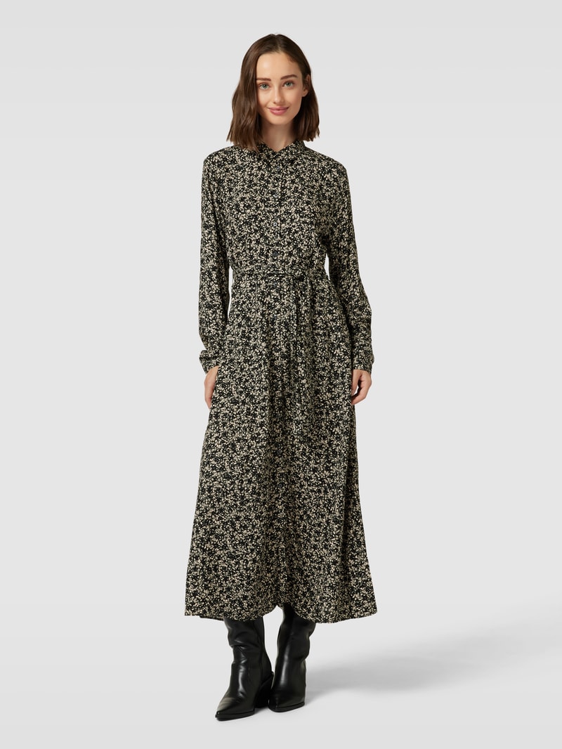 Maxikleid mit Allover-Muster in khaki