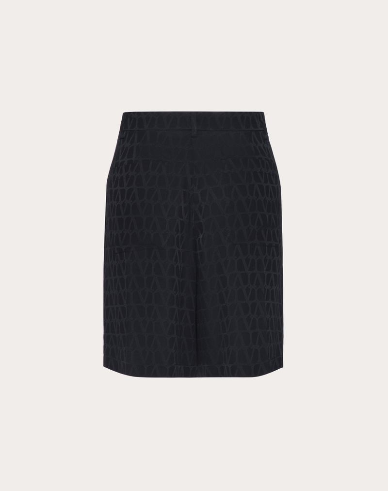 ZIJDE BERMUDASHORTS MET EEN OVERAL ICONOGRAFISCH TOILE-PATROON