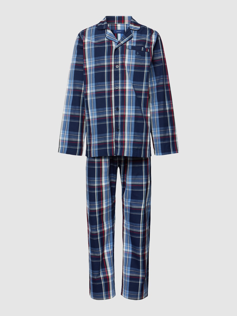 Pyjama mit Tartan-Karo in blau