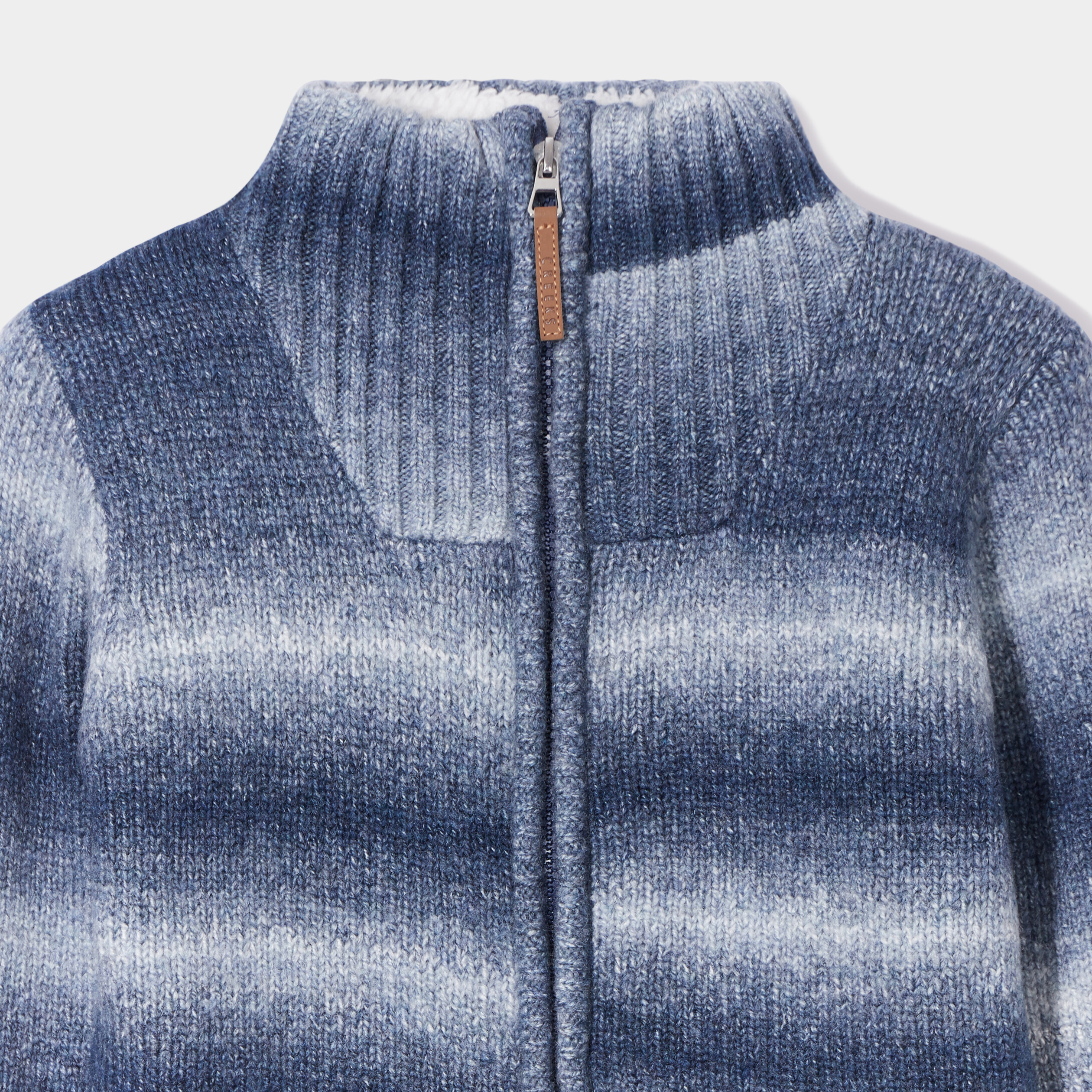 Gilet zippé col camionneur Creeks bleu gris garçon | La Halle