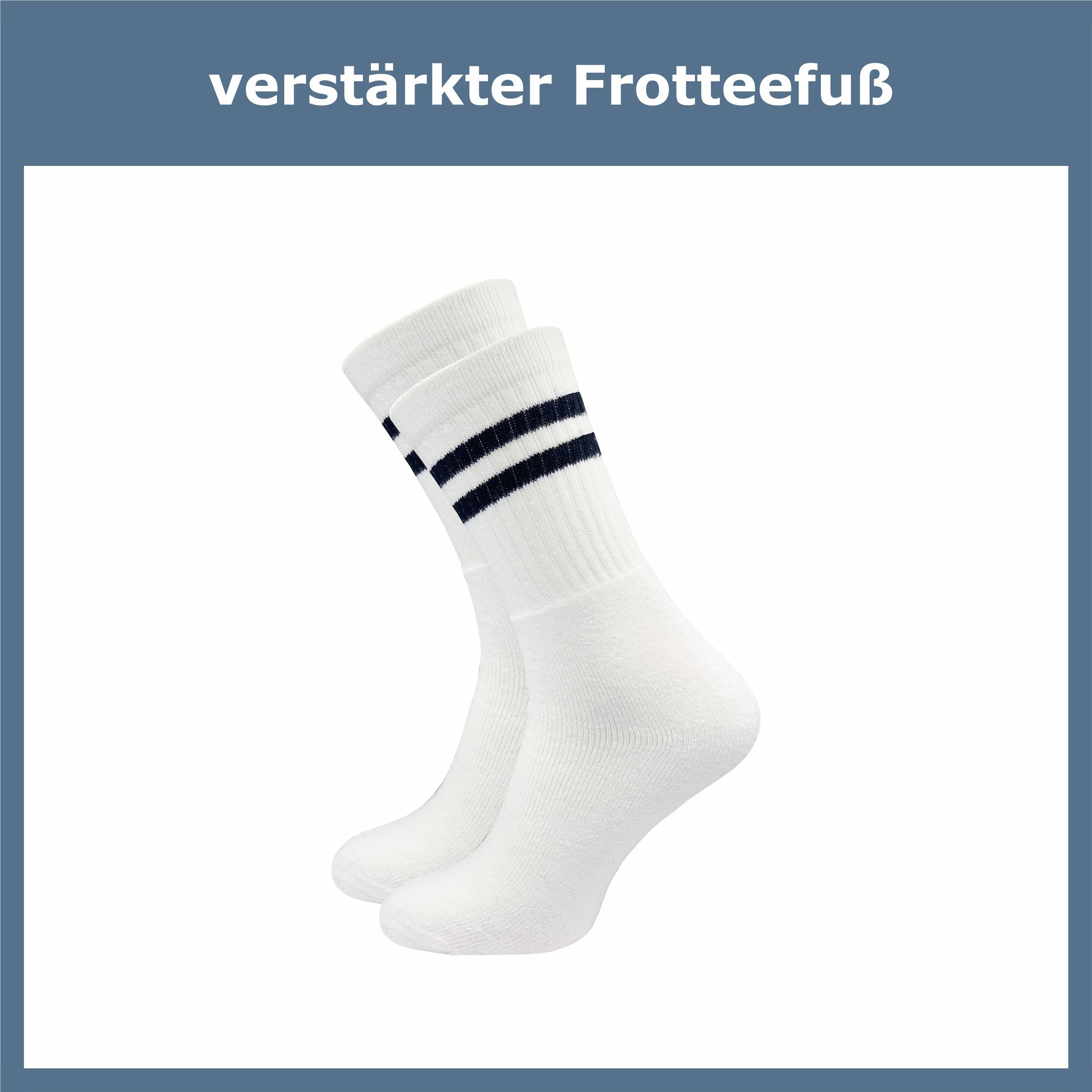 GAWILO Tennissocken für Damen & Herren in schwarz, weiß & grau - Sportsocken aus Baumwolle (10 Paar) Extra langlebig dank verstärktem Frotteefuß - u.a. in 39-42 und 43-46