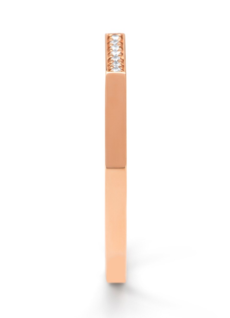 Diamond Point Roségouden ring, 0,03 ct diamant, sett