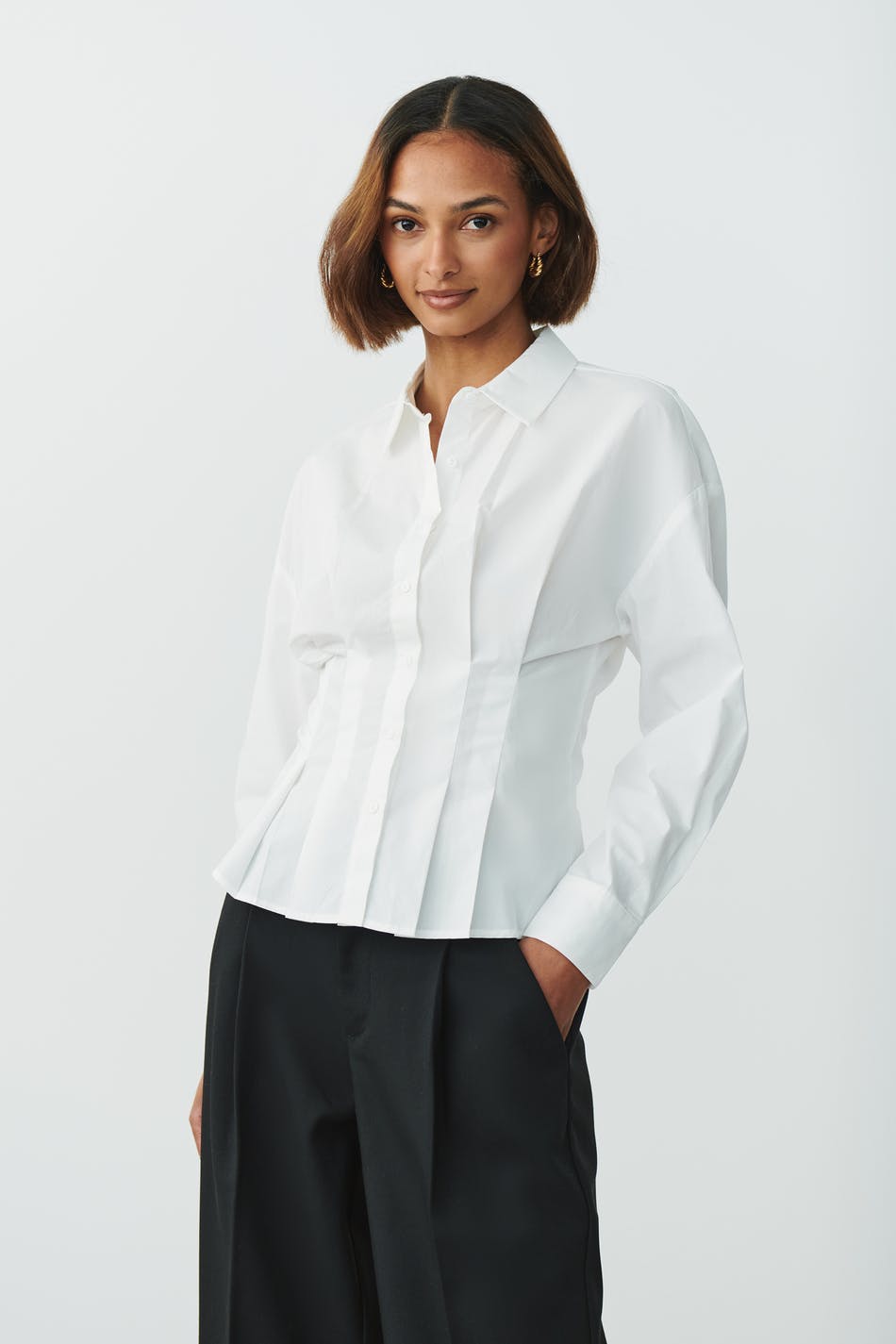Corset poplin shirt