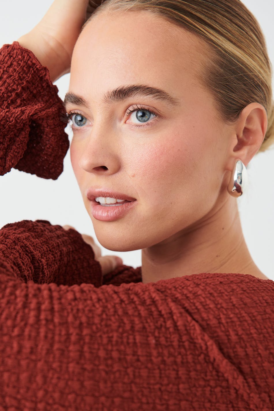 Textured square neck top