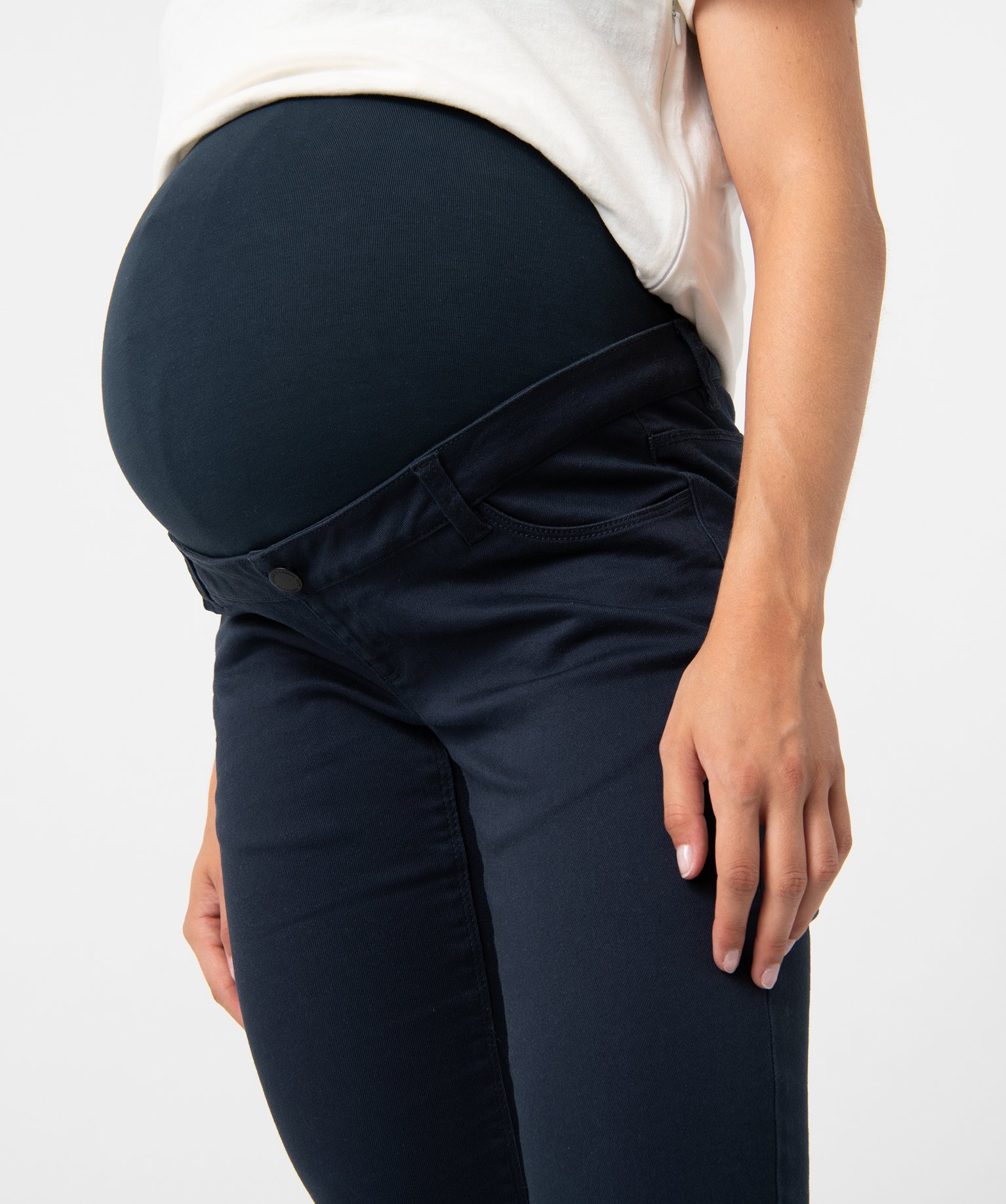 Jean de grossesse coupe slim avec bandeau élastiqué marine | GEMO