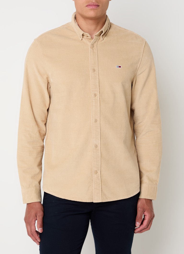 Jachetă-cămașă Tommy Hilfiger din catifea reiată cu croială clasică și logo