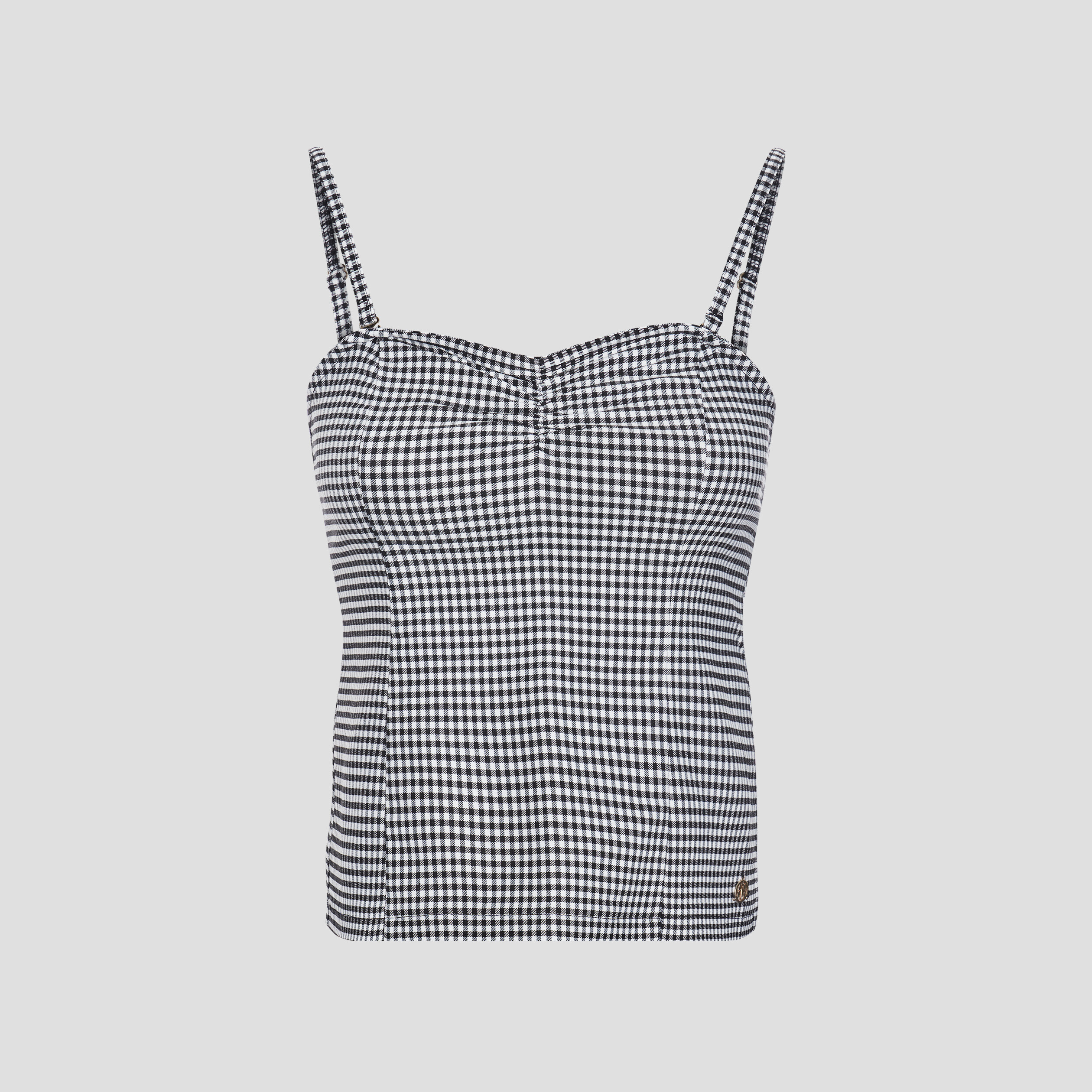 Débardeur col bustier bretelles fines noir femme | La Halle