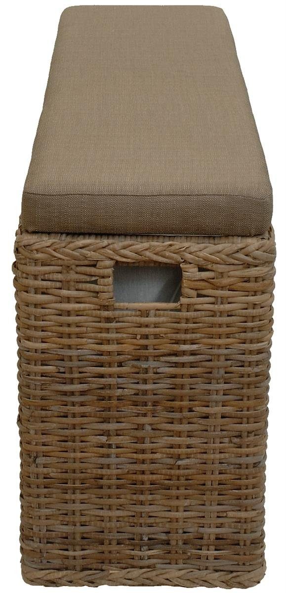Krines Home Wäschetruhe Breite Sitzbank mit Stauraum Sitztruhe Natur-Rattan Wäschekorb Flur, Sitzbank mit Stauraum