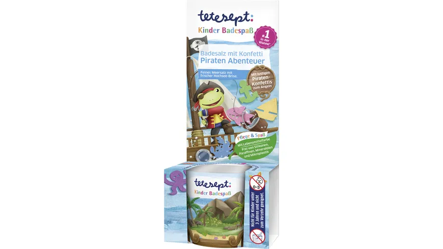 tetesept Kinder Badespaß Badesalz mit Konfetti Piraten Abenteuer 40 g