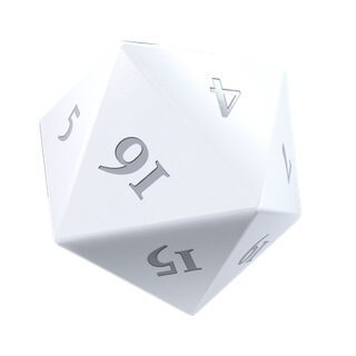 UP - Vivid Heavy Metal D20 Dice Set (White) (2)