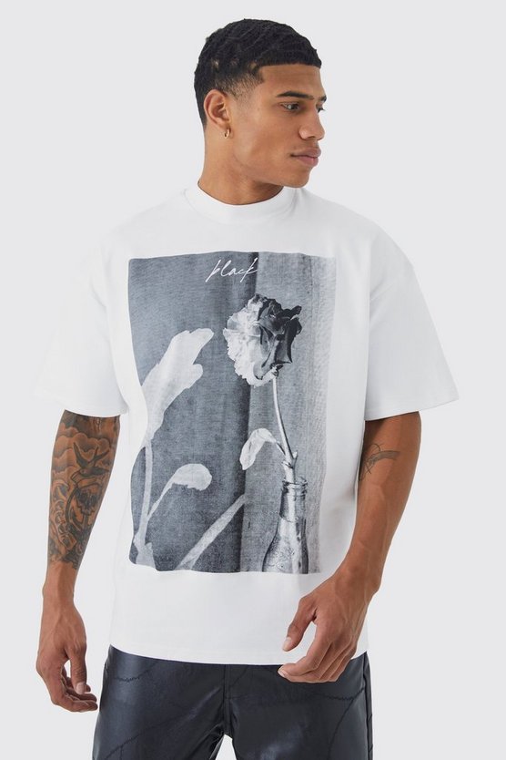 Oversized Heavyweight Interlock Rose Graphic T-shirt