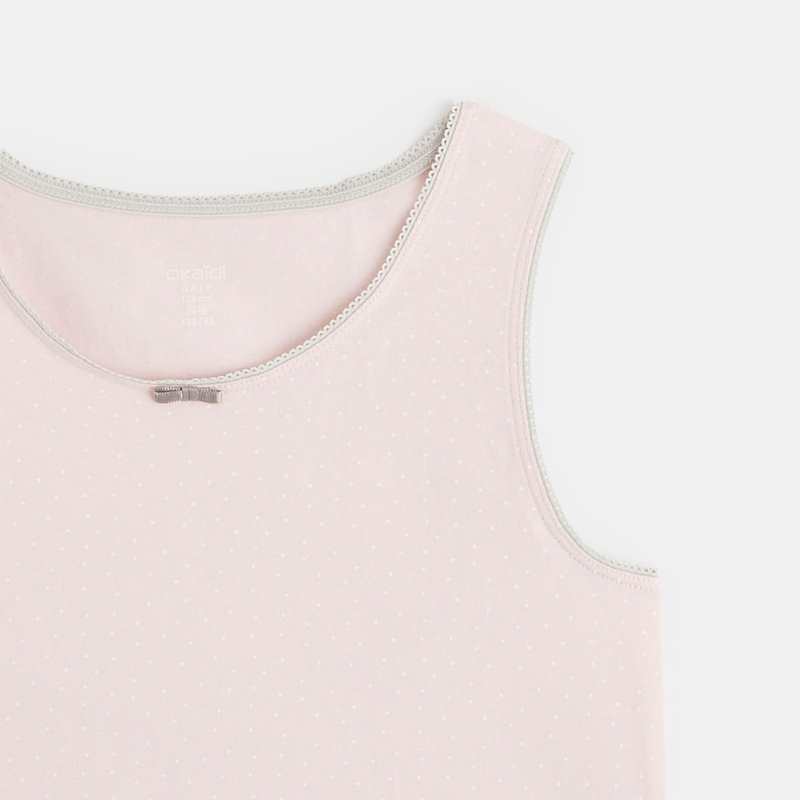 Débardeur stretch imprimé (lot de 2) rose fille