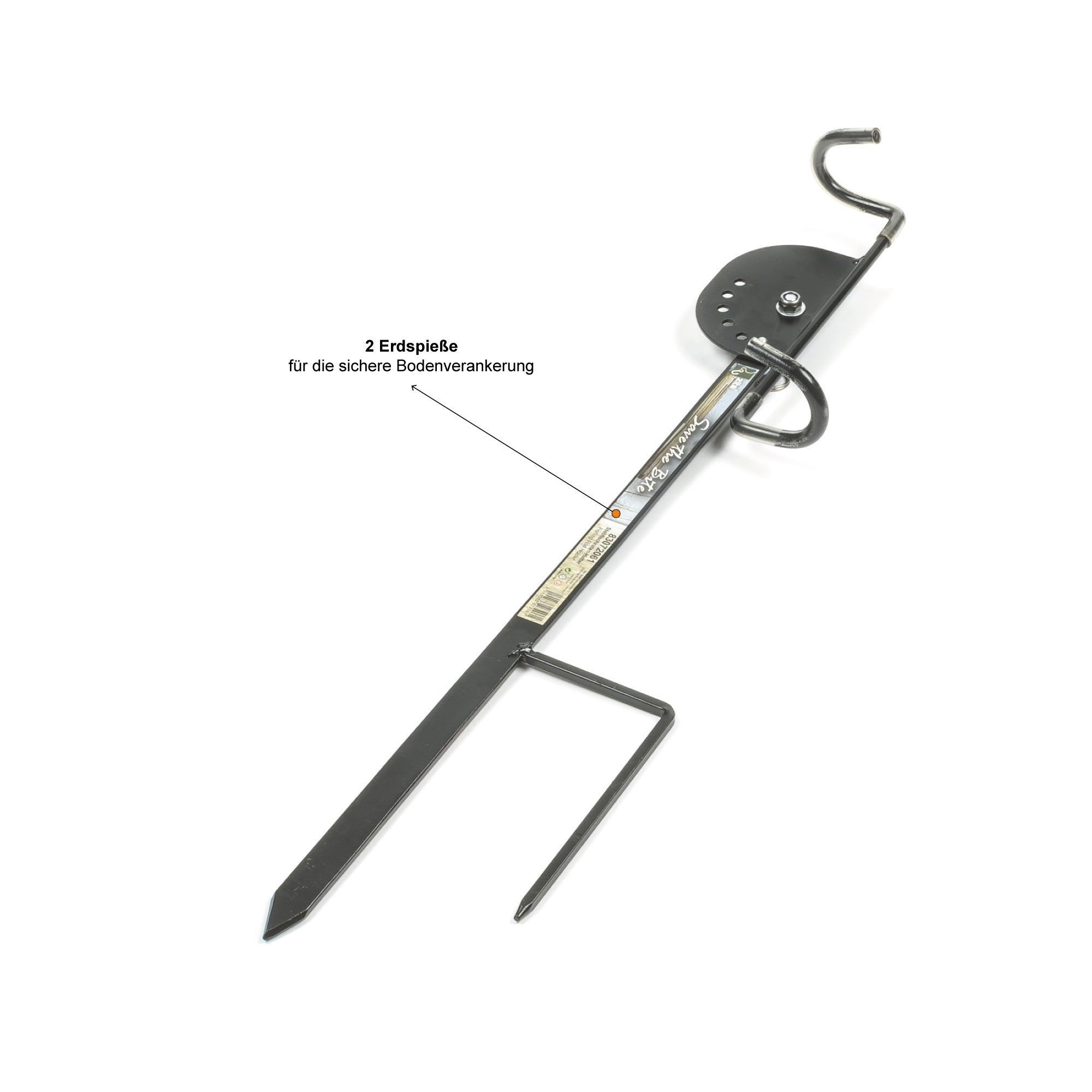 Zite Stellfisch-Rutenhalter aus Metall mit 2 Erdspießen verstellbarer Rutenhalter