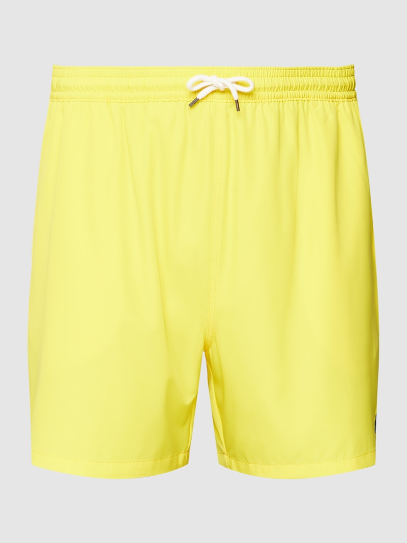 PLUS SIZE Badehose mit Logo-Stitching Modell 'TRAVELER-SWIM' in gelb
