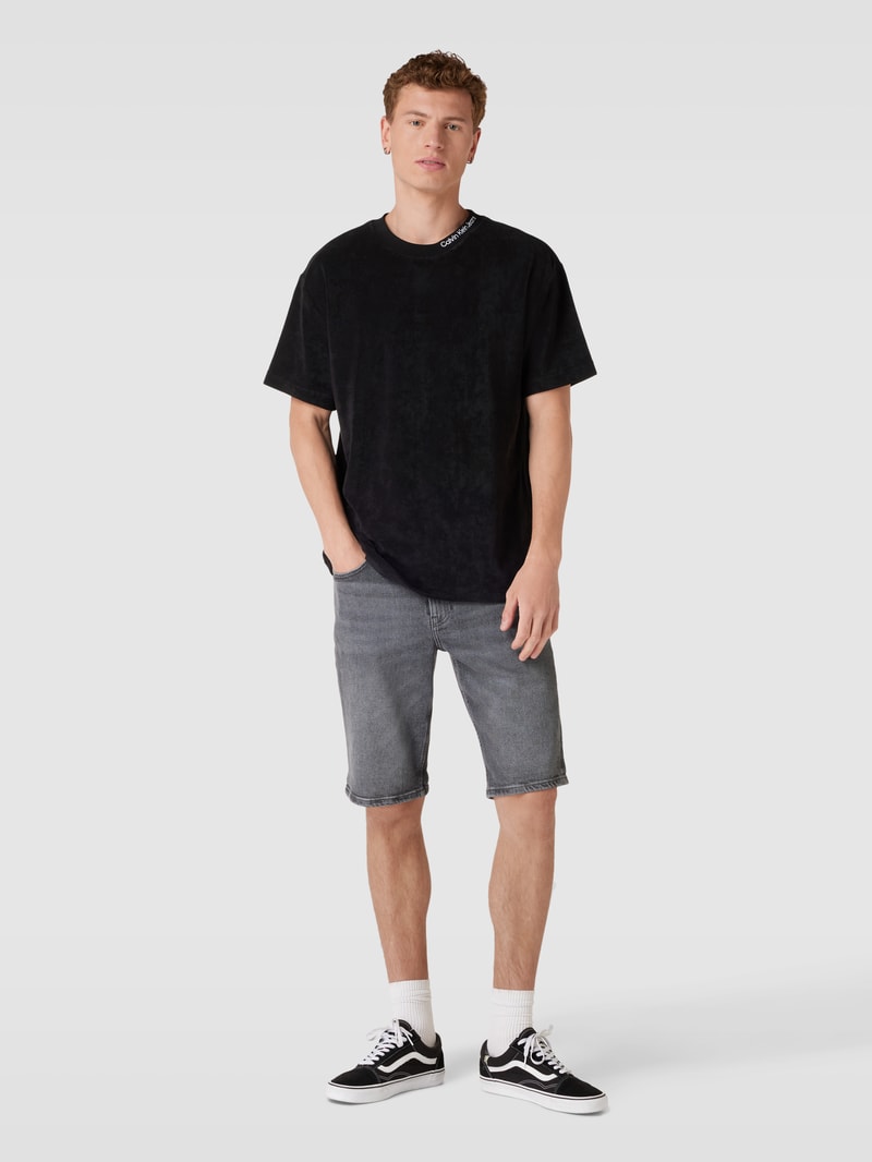 T-Shirt mit Label-Detail Modell 'TOWELLING' in black