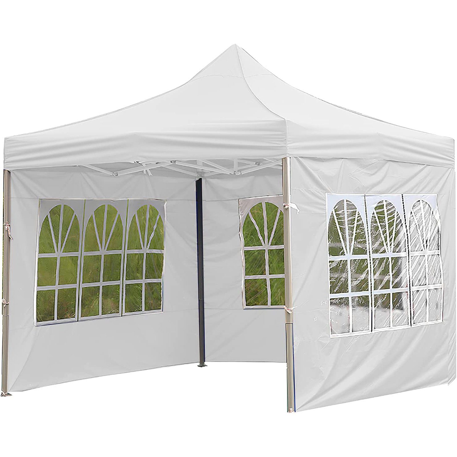 Rutaqian Tarp-Zelt Zelttuch Faltbar Wasserdicht Hat 3 Seiten und transparente Fenster, (Multifunktionaler Camping-Sonnenschutz aus Oxford-Stoff, Wind- und regensicheres Wickeltuch für Außenstallzelte), für Festival, Party, Marktstand, Flohmarkt und C
