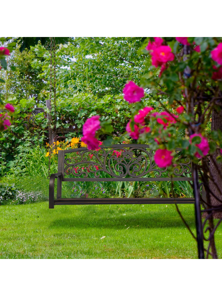relaxdays Hängebank in Weiß/ Bronze - (B)133 x (H)190 x (T)55 cm günstig kaufen onesize