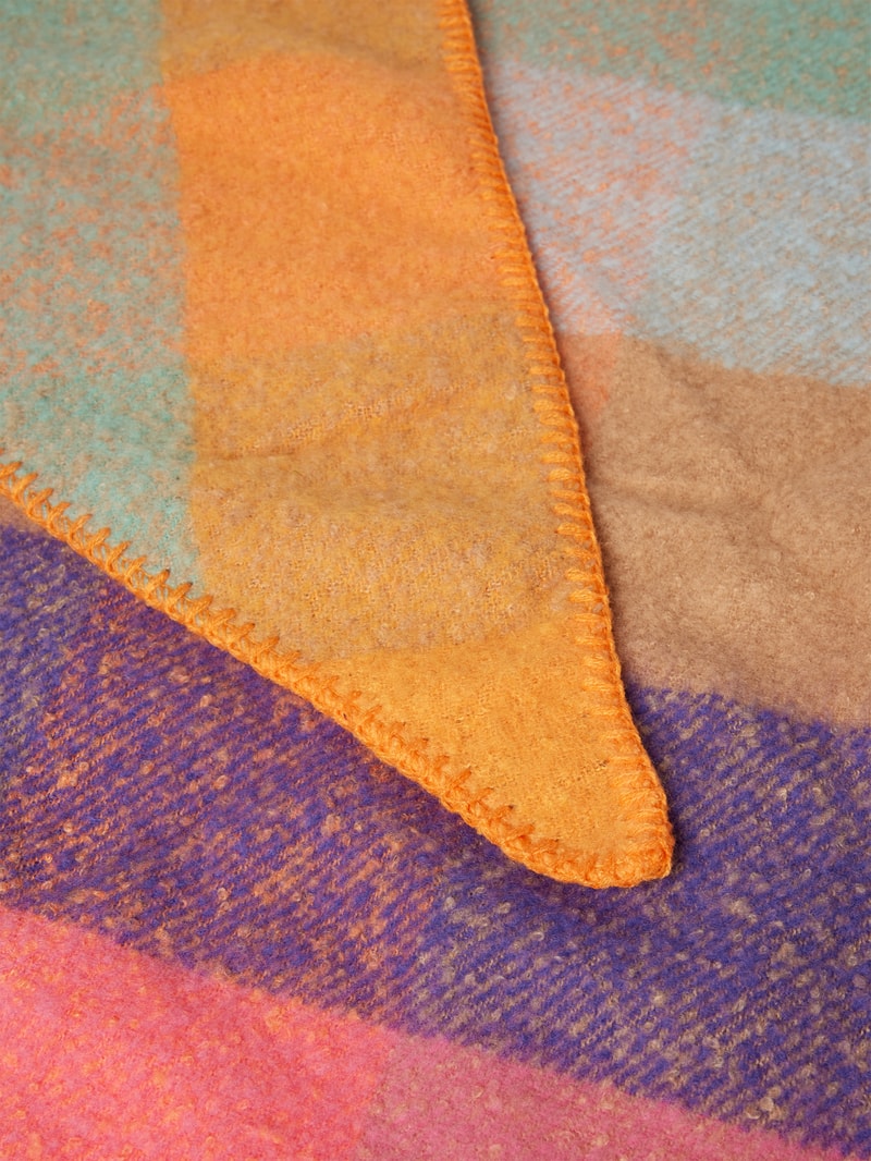 Schal mit Karomuster Modell 'Cosy' in orange