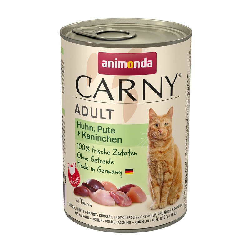 Animonda Nassfutter Animonda CARNY Adult 6x400g Huhn, Pute & Kaninchen