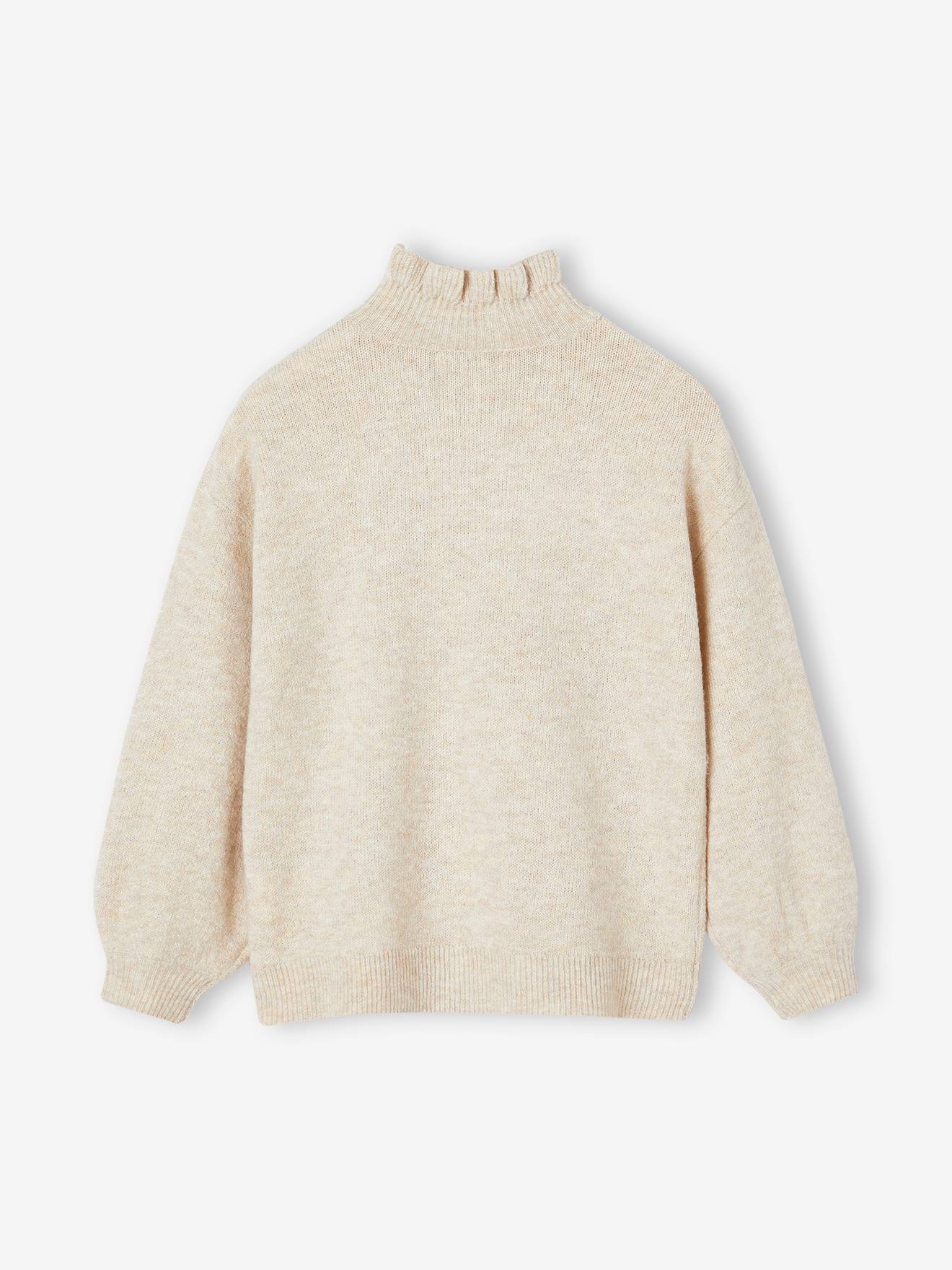 Vertbaudet Mädchen Jacquard-Pullover - beige meliert