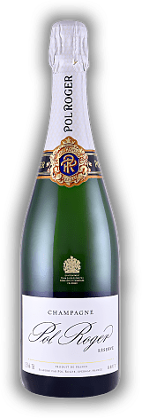 Pol Roger Brut Réserve Pol Roger Brut Réserve Ansprechende und dynamische Cuvée mit schöner Harmonie und Frische mit gleichzeitig guter Struktur; ein optimales Gleichgewicht von Kraft und Glanz. 0,75	 Liter - Vol 12,5%
