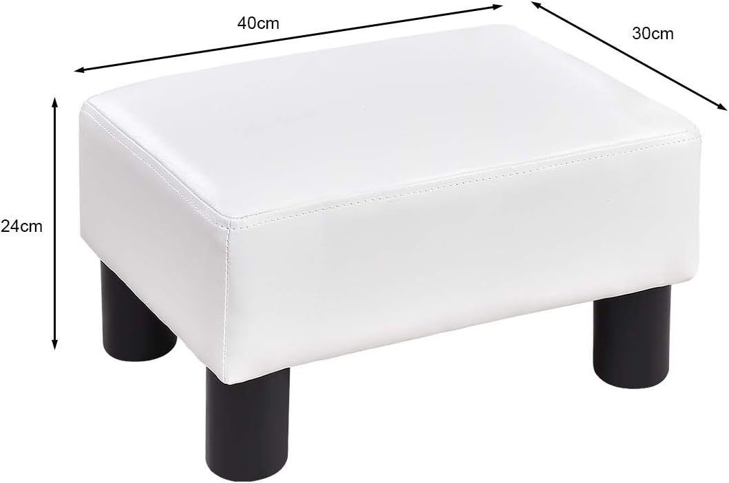 Costway COSTWAYKleiner Fußhocker, Hocker aus Kunstleder