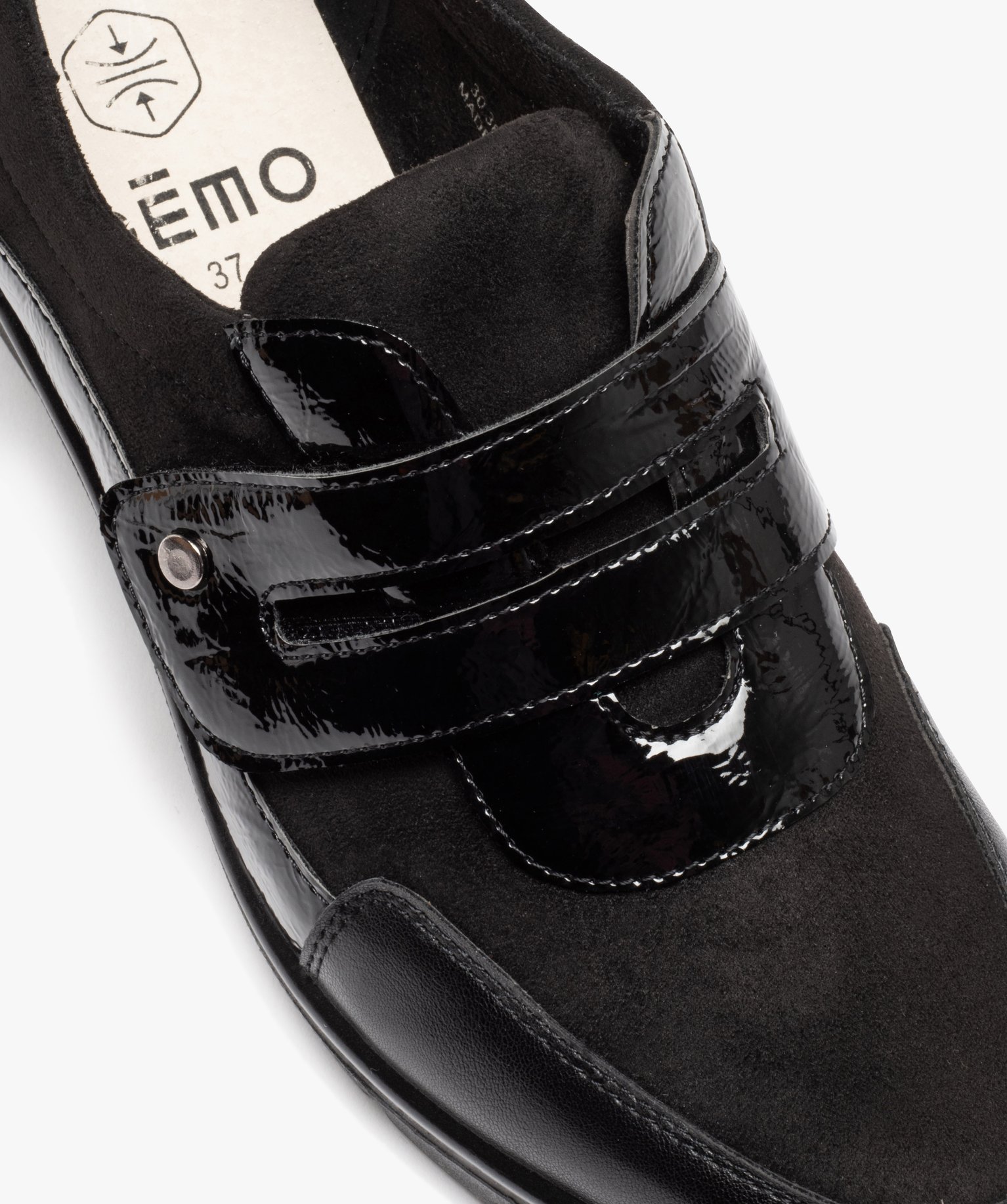 Mocassins femme confort unies à talon compensé et bride ve... noir | GEMO