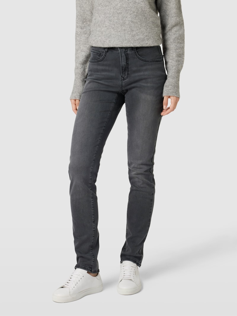 Slim Fit Jeans mit 5-Pocket-Design Modell 'MARY' in schwarz