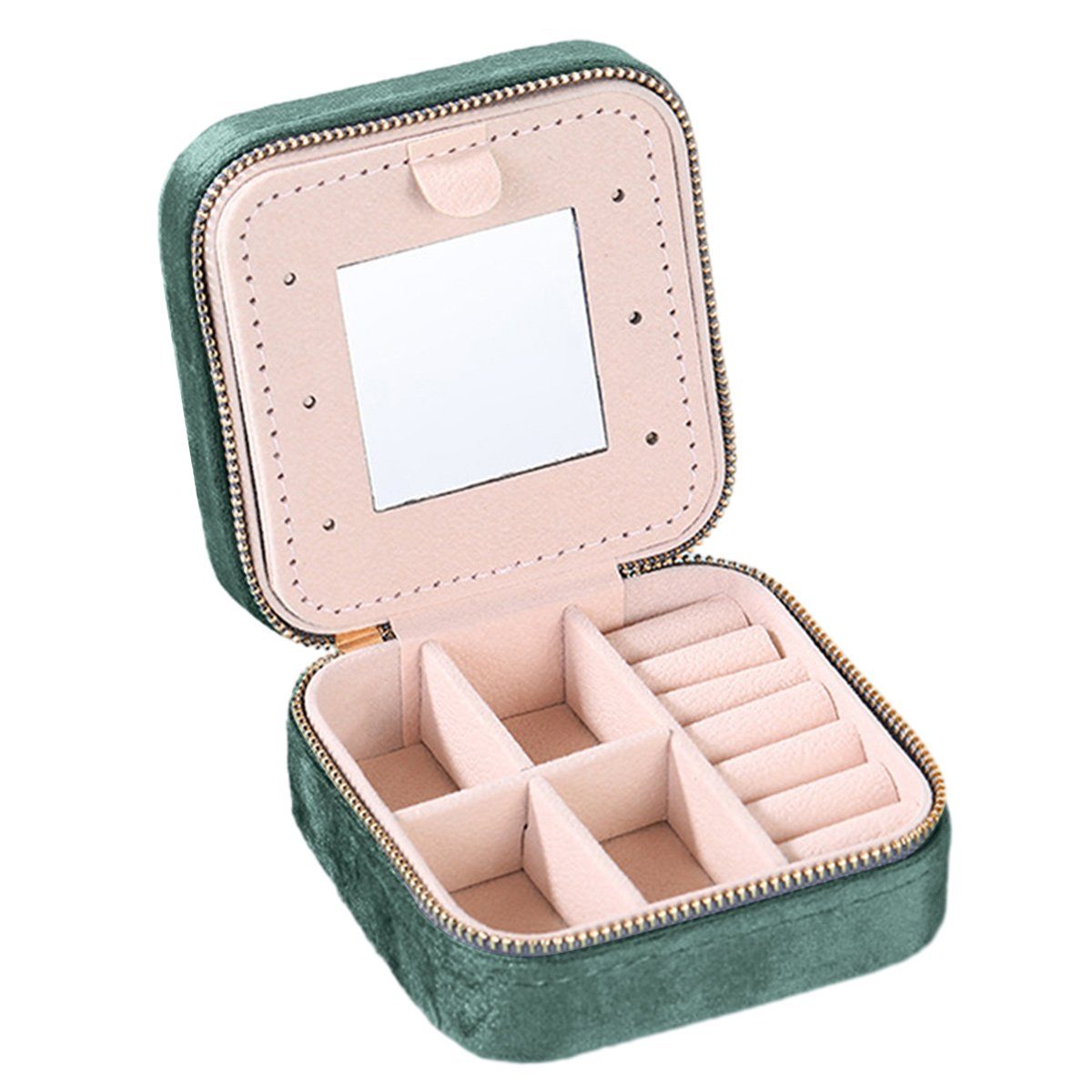 FeelGlad Schmuckkasten Schmuckaufbewahrung Reise,Jewelry Organizer mit Spiegel für Damen