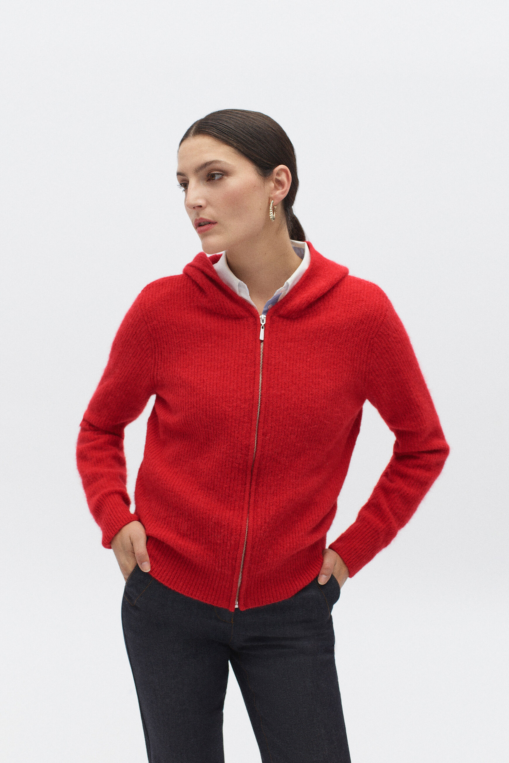 gilet milena en maille rouge femme