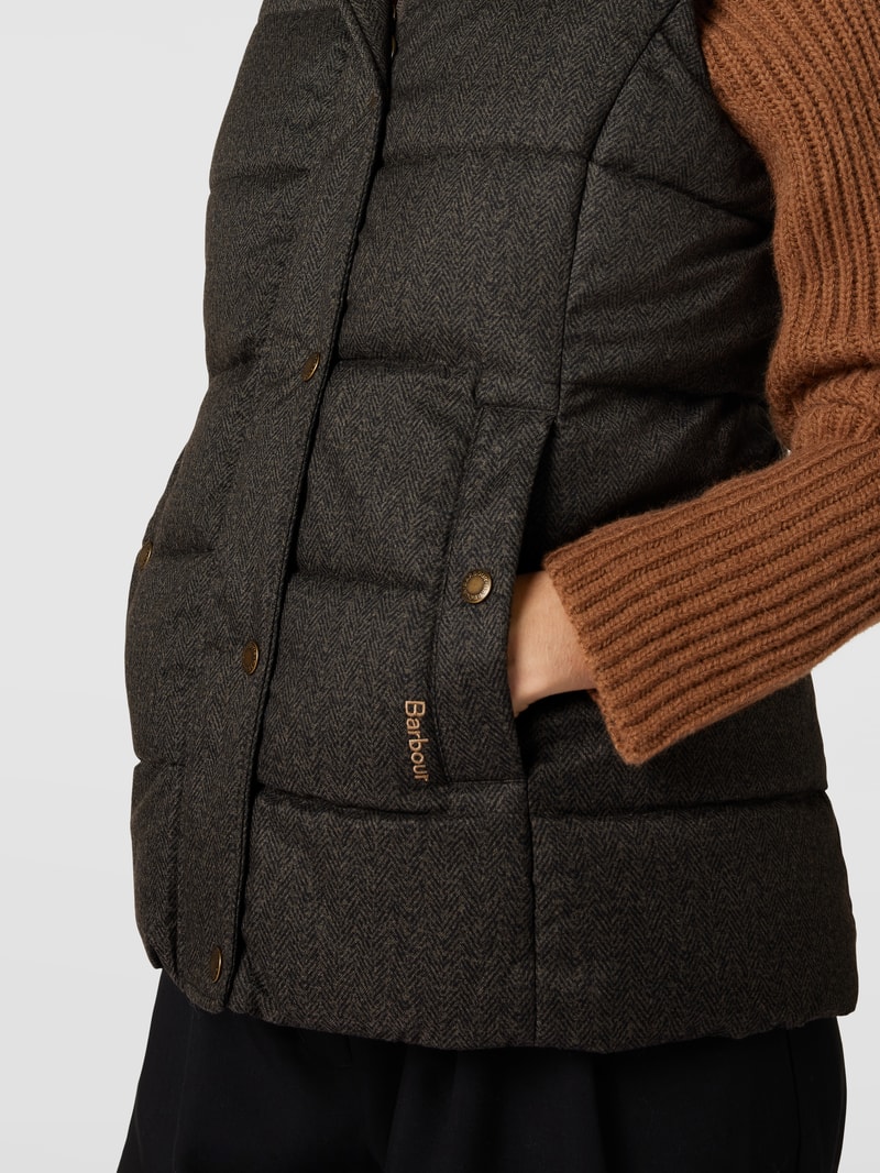 Steppweste mit Label-Detail Modell 'FOX LOVE' in anthrazit