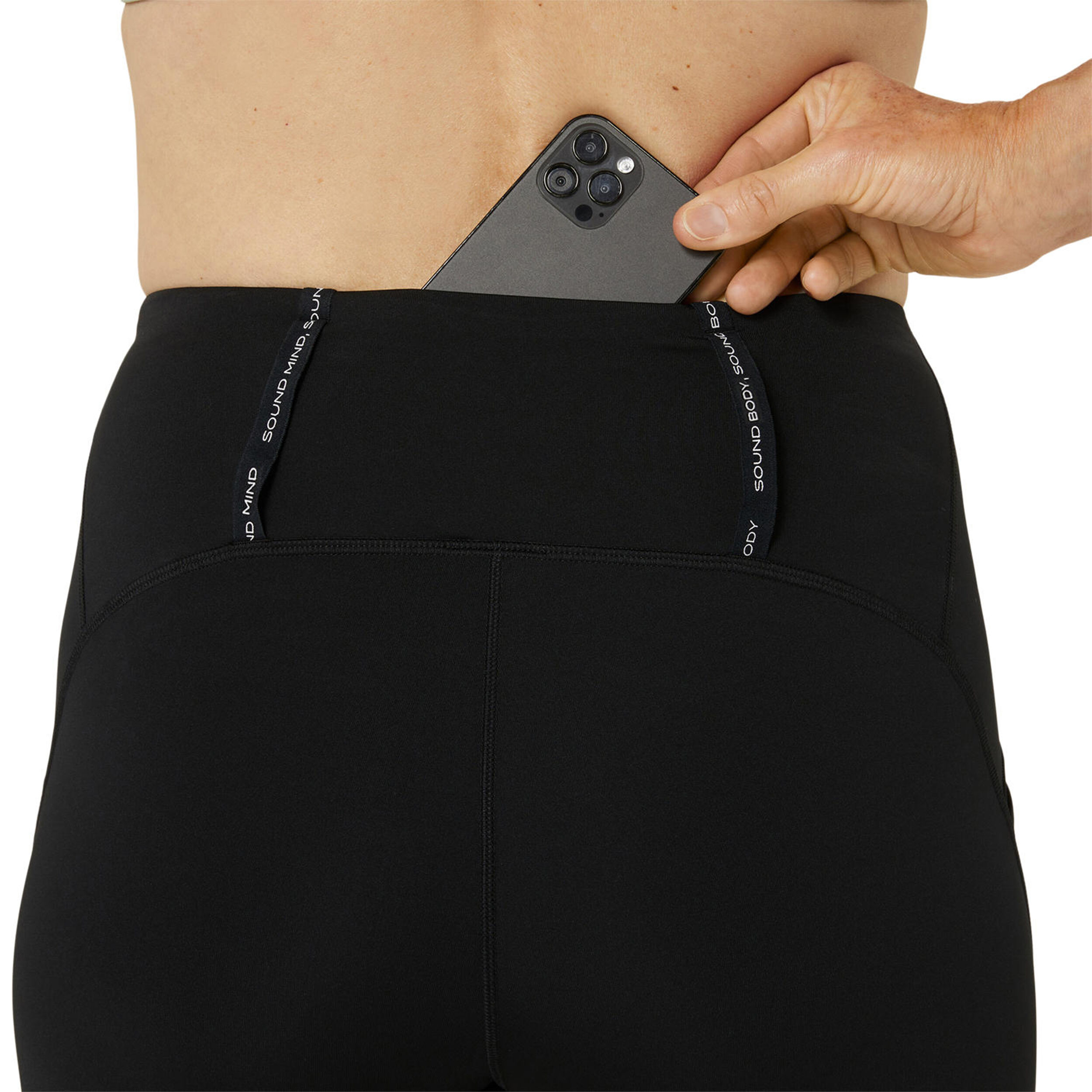 Road High Waist Capri Lauftight Damen - Schwarz