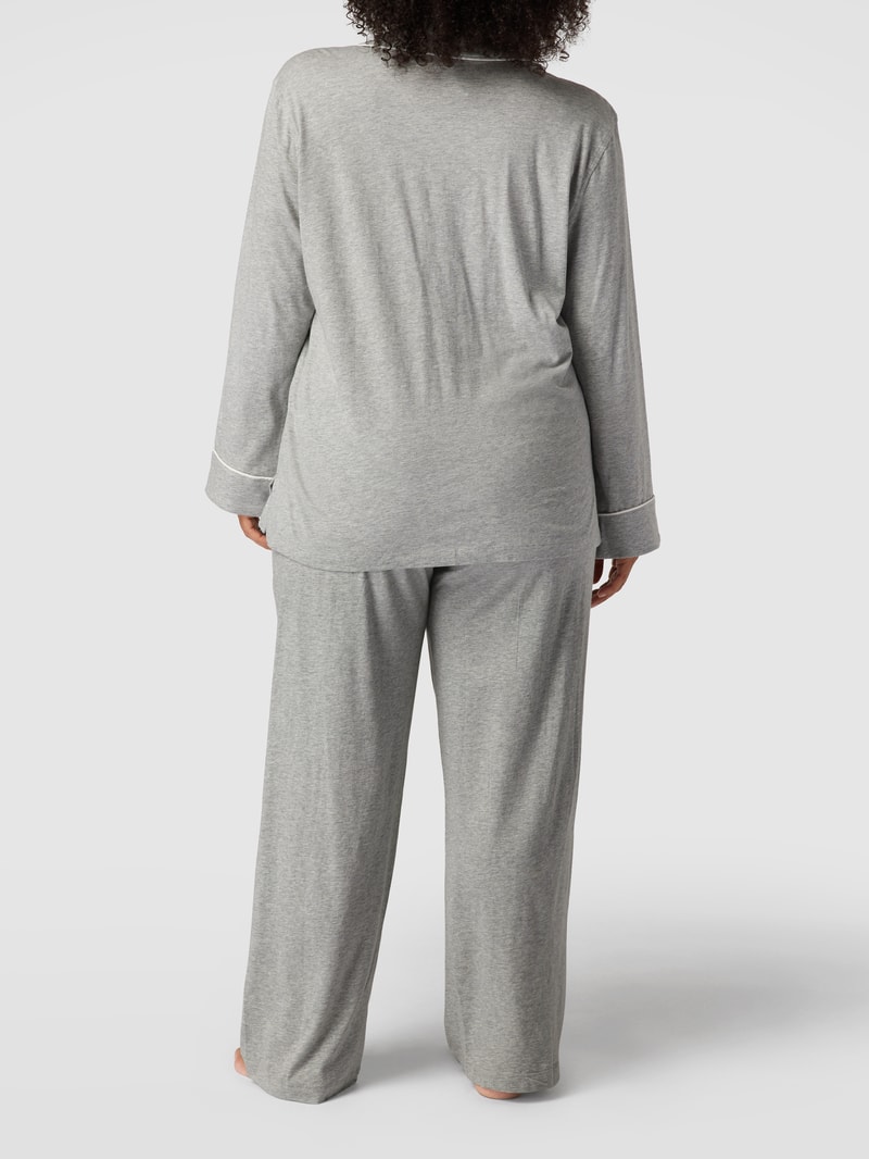 Pyjama mit Brand-Stitching in mittelgrau
