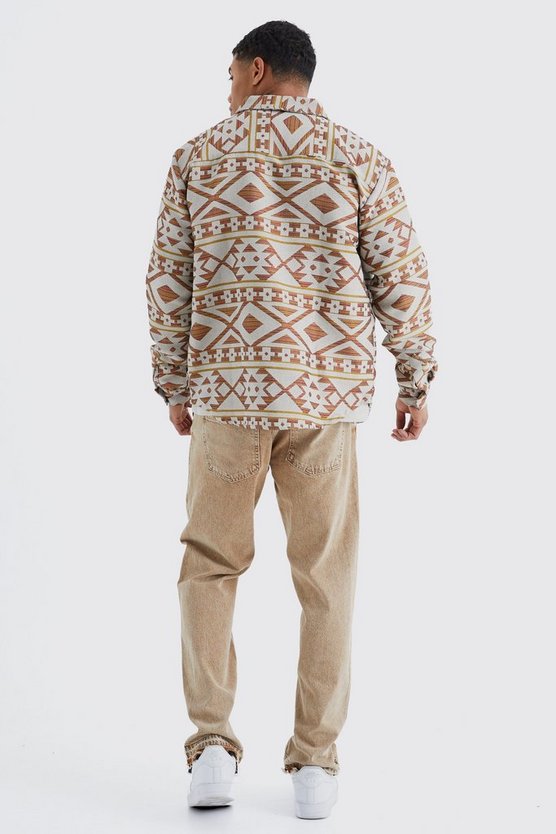 Langärmliges Oversize Jacquard Overshirt