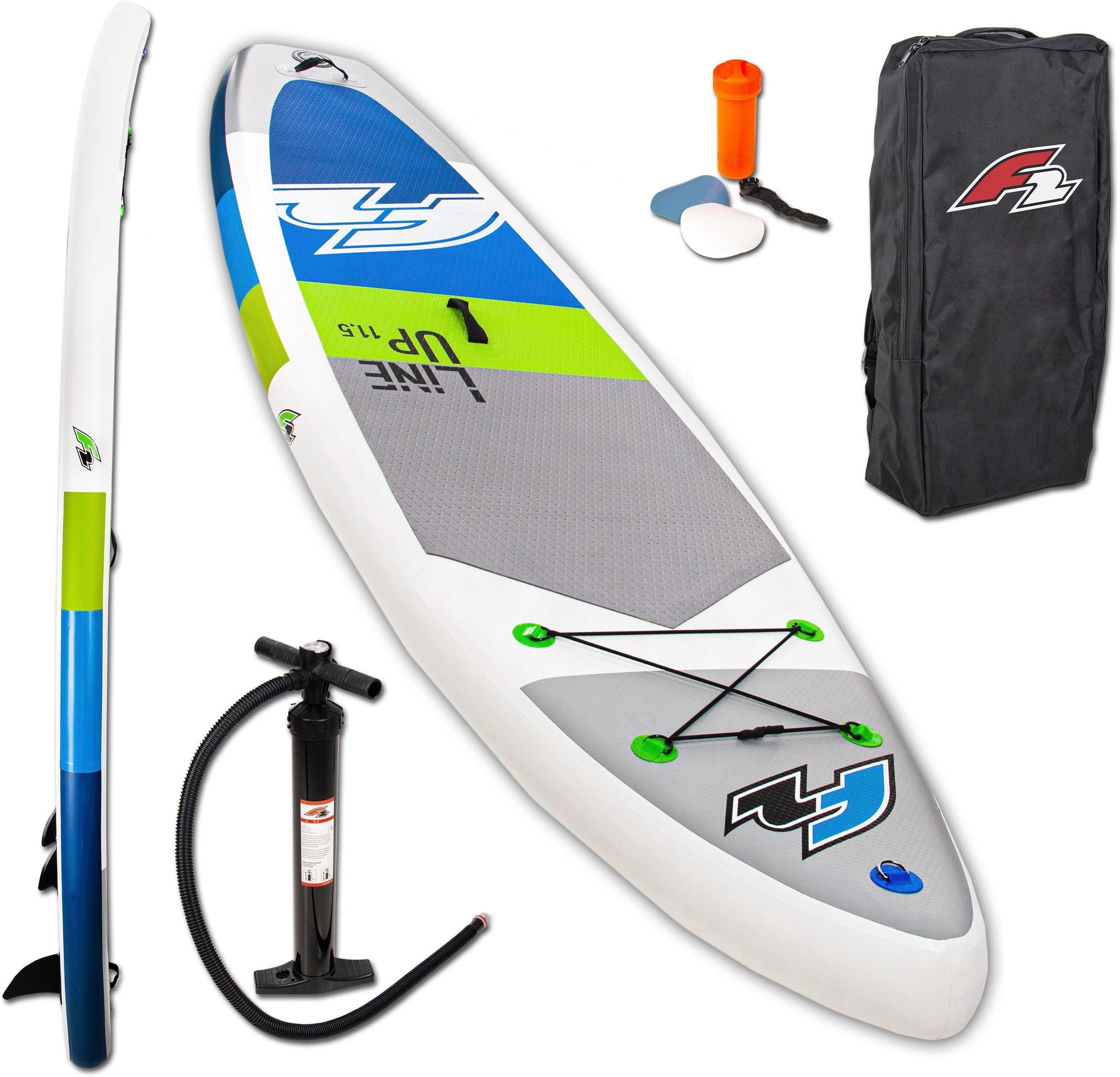 F2 Inflatable SUP-Board F2 Line Up SMO blue, (Set, 3 tlg)