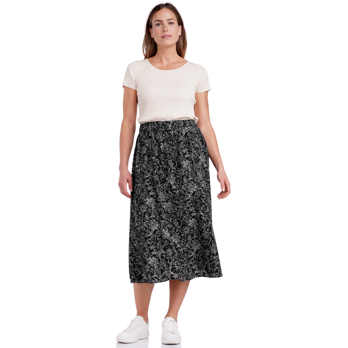 Damen Midi-Rock mit Allover-Print
