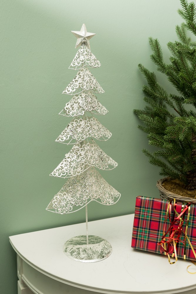 MyFlair My Flair Metallbaum, 60 cm, weiß/glitzer