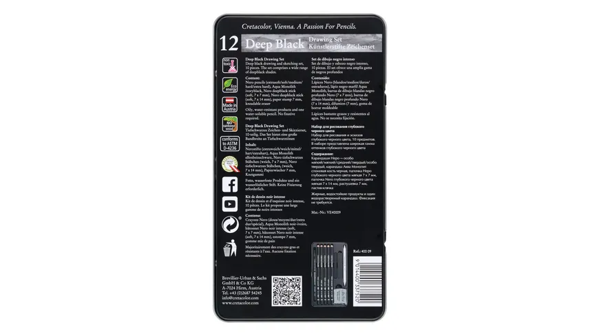 CRETACOLOR Deep black Drawing Set
