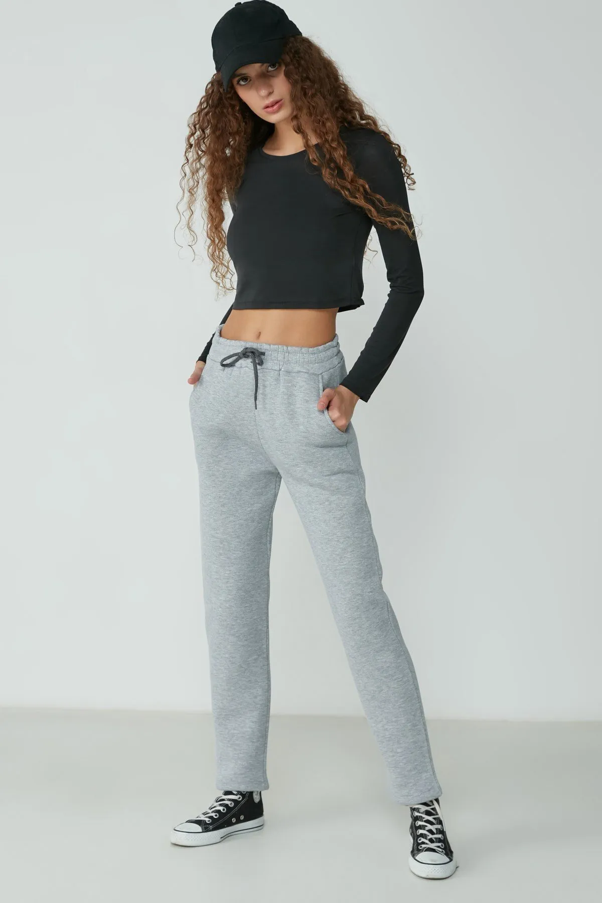 C&City  Jogginghose mit geradem Bein 901 Grau