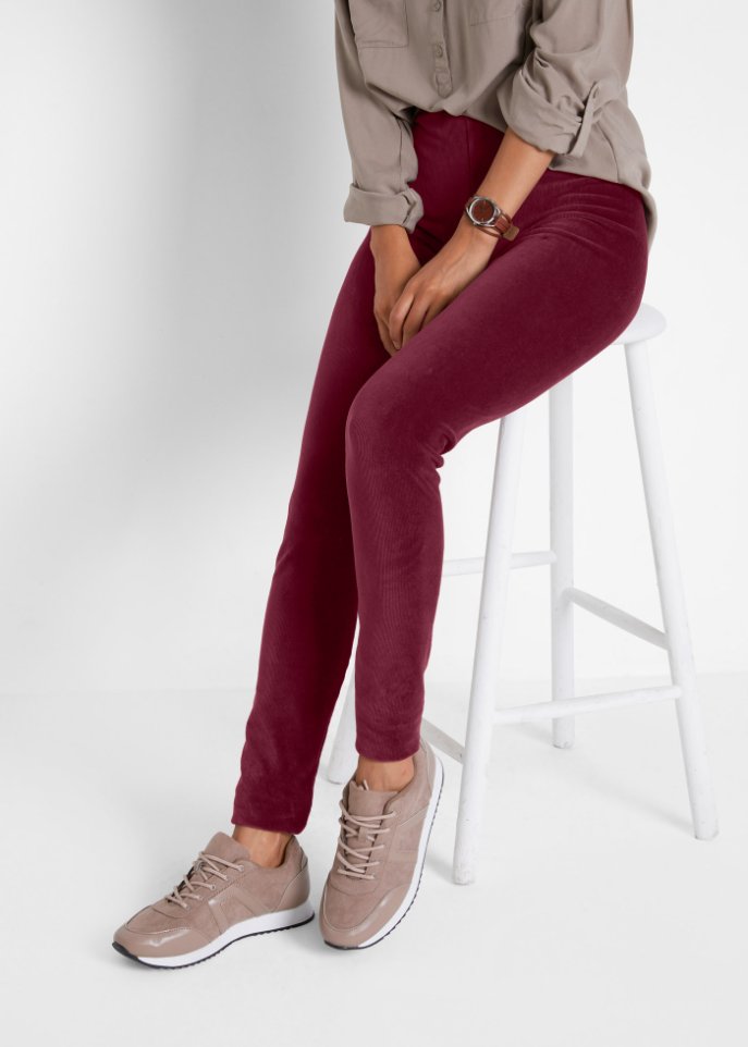 Feincord-Leggings mit breitem Komfortbund