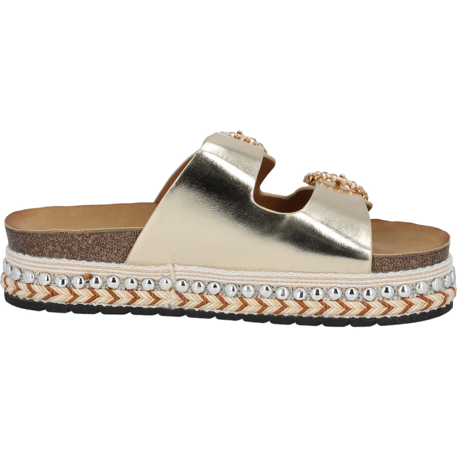 Palado Chag by Sila Sahin, Plateau-Pantoletten, Damen, Gold Metallic