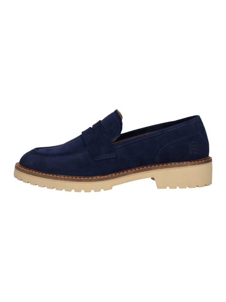 Bagatt Leder-Slipper in Dunkelblau/ Beige günstig kaufen