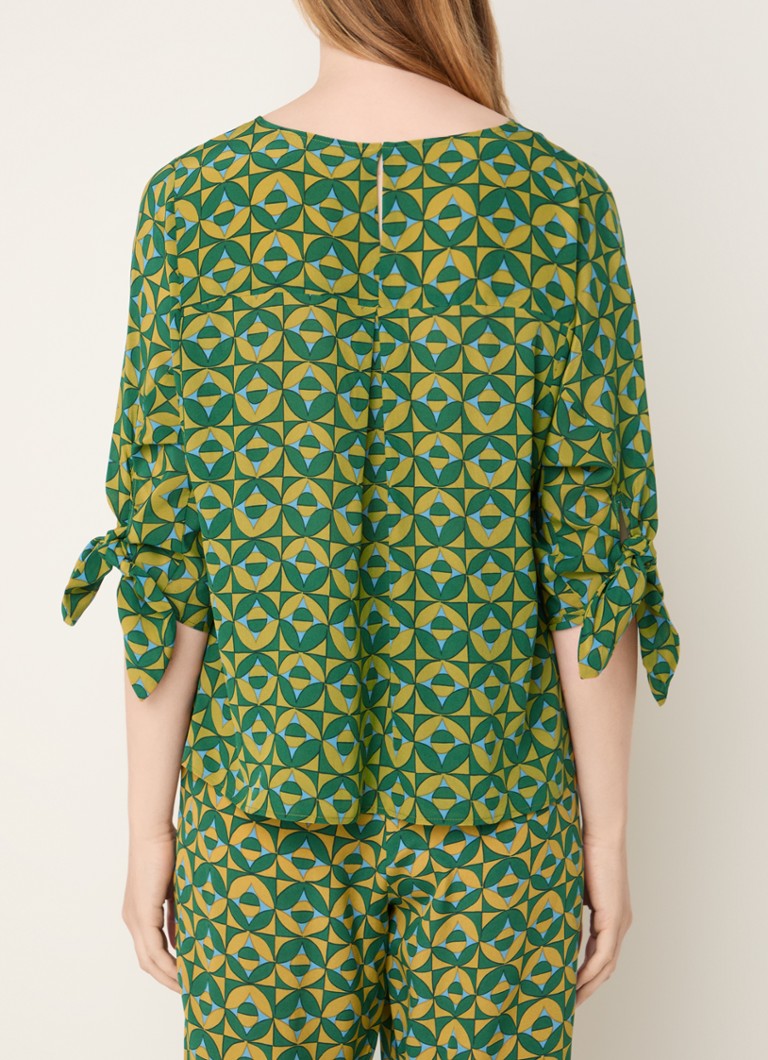MaxMara Adone silk tunic with graphic print