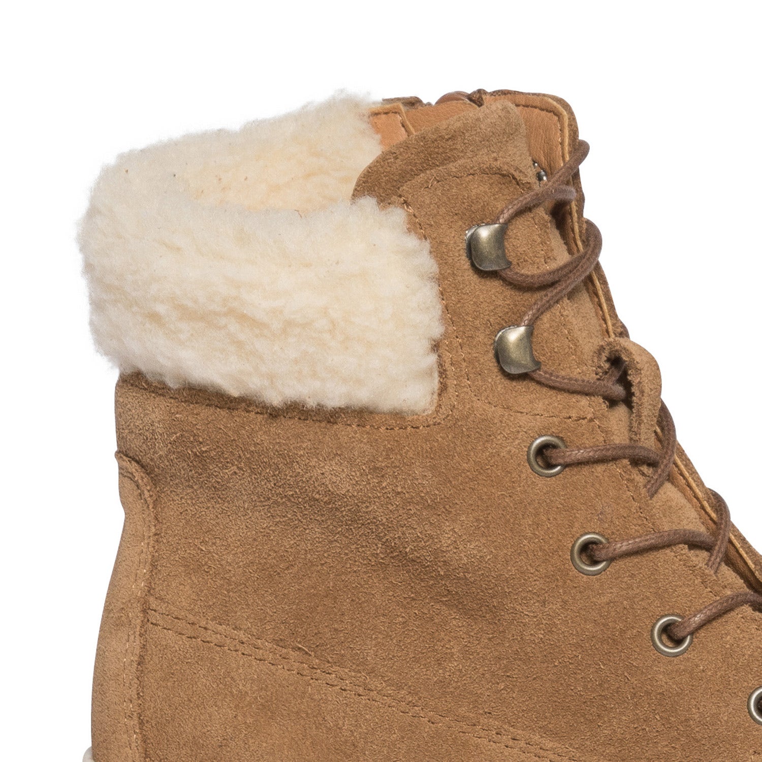 Bottine TEXTO camel éco-conçue en cuir velours