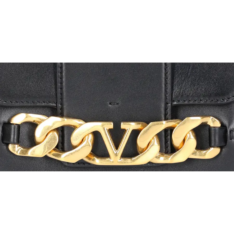 Valentino Garavani - Handtasche VLOGO CHAIN SMALL Kalbsleder - schwarz