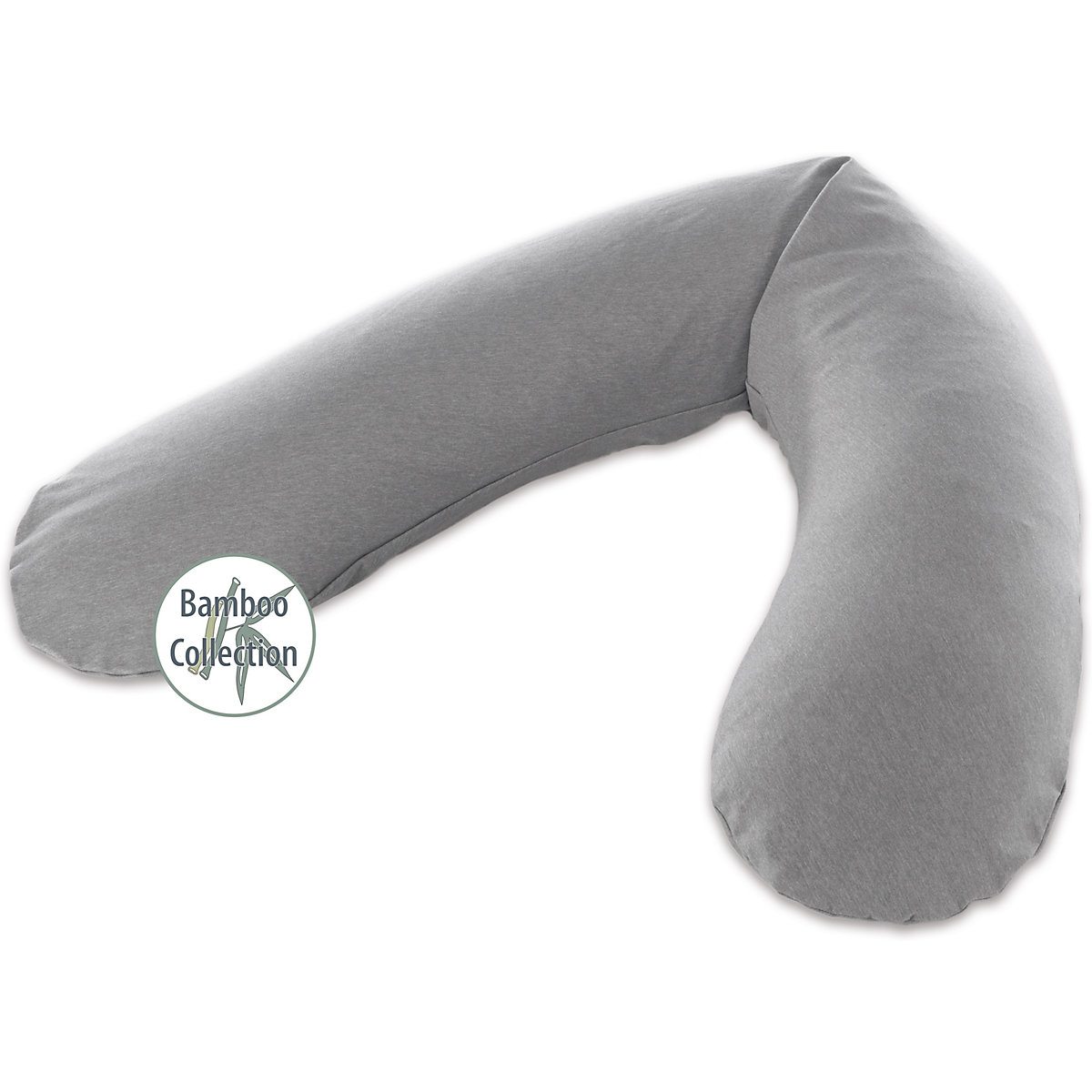 Bezug für Stillkissen Original 190 cm, Melange mittelgrau (Bamboo Collection)