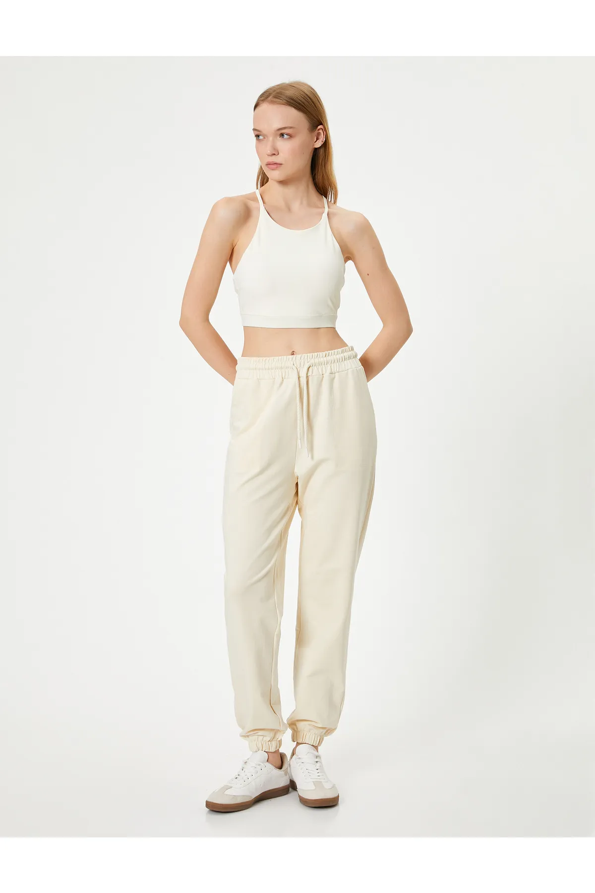 Koton  Jogger Jogginghose Sport Hohe Taille Tasche Bindegürtel Baumwolle Bequeme Passform