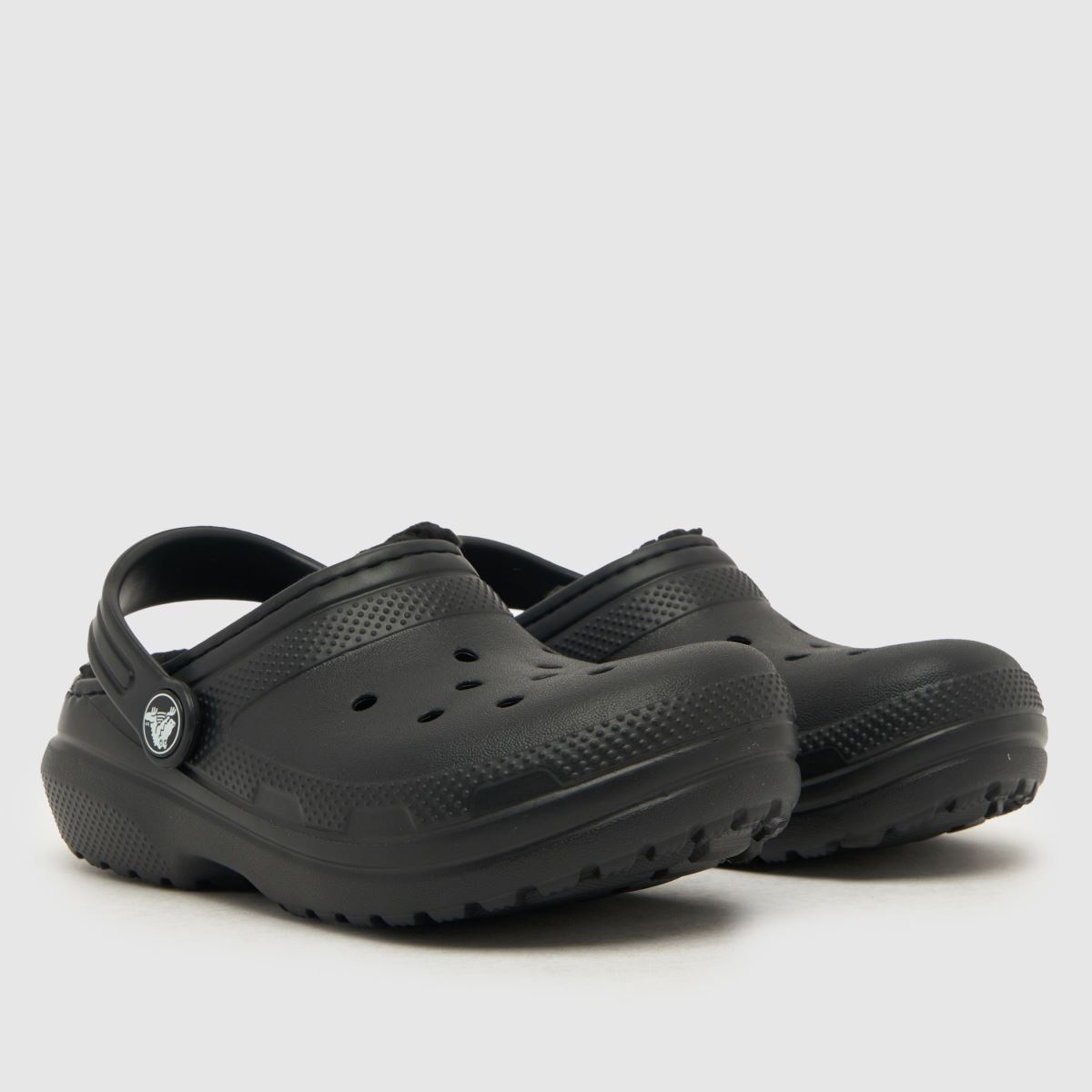 Crocs svarta klassiska fodrade träskor Junior sandaler