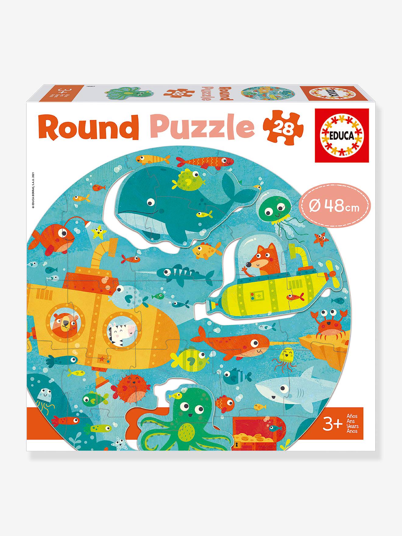 Educa Rundes Kinder Puzzle UNTER WASSER EDUCA, 28 Teile - blau